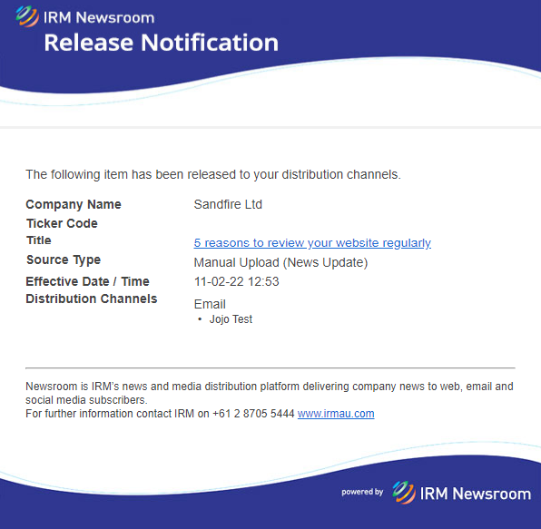 Release Notification